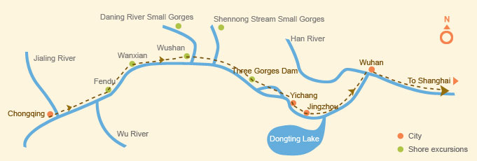 Downstream: Chongqing > Shanghai