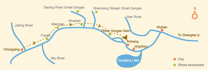 Downstream: Chongqing > Yichang