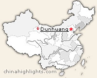 Map of Dunhuang's location in China