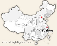 Map of suzhou's location in China