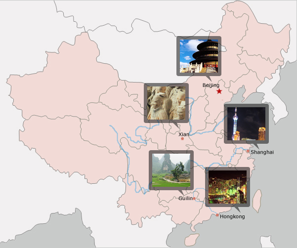 map of china with cities. China#39;s top tourist cities